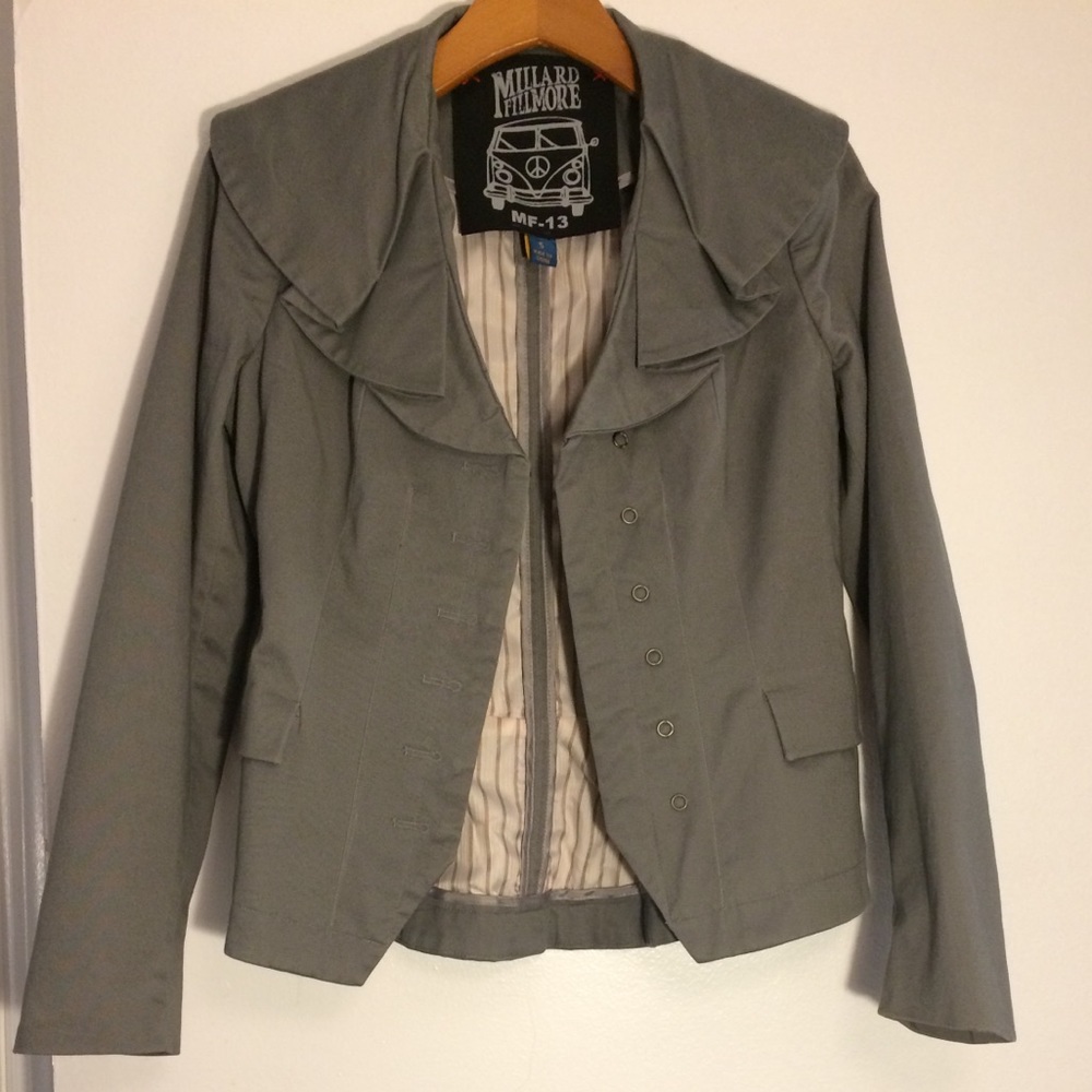 Anthropologie Millard Fillmore Gray Jacket
